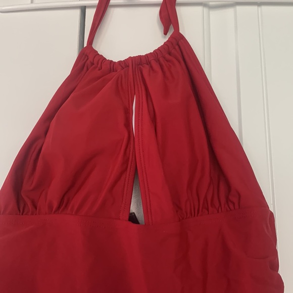 Dark Red Swimsuit One-Piece, size L, fits like XL - Picture 2 of 3